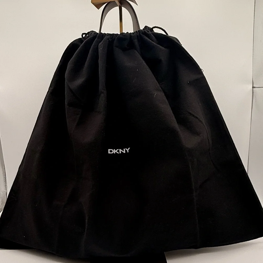 DKNY Tan and Brown Leather Hobo Shoulder Bag